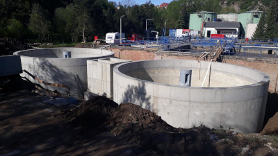 nádrže ČOV a rozdělovací objekt - Bechyně